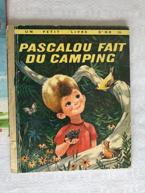 3 livres enfant vintage, Tim en ballon, Pascalou fait du camping et Bozo le clown
