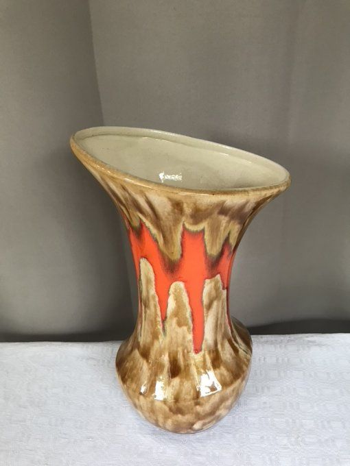 Très beau vase en céramique vintage signé Baudin