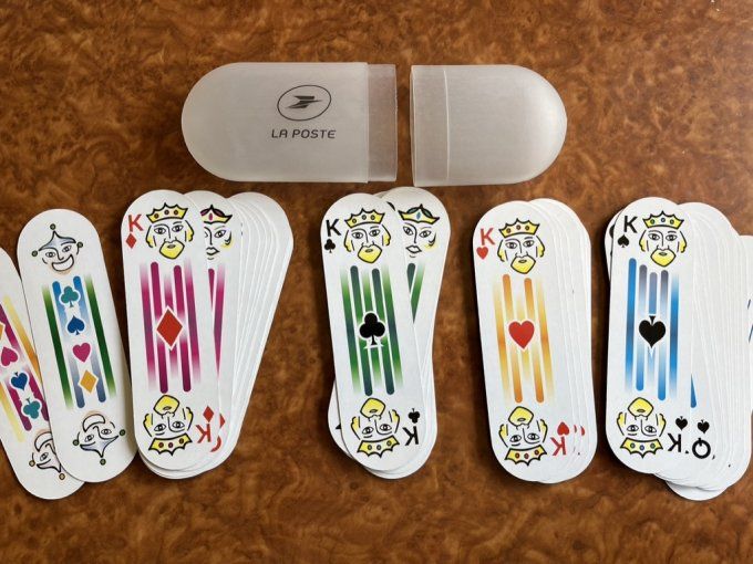 ,vintage,Jeu,54,cartes,à,jouer,La,Poste,design,ludique,Neuf,publicitaire,illustration,jeux,jouet,col