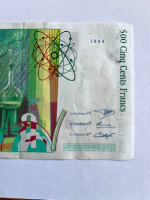 1 billet de 500 francs Marie Curie 1994 Neuf