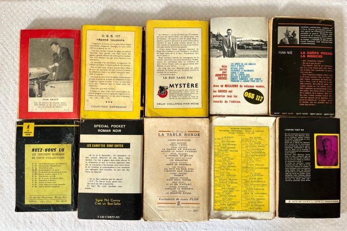 10 livres d'espionnage, polars, policier ....