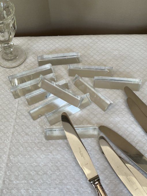 11 Porte-couteaux en verre, cristal