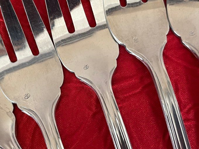 12 fourchettes à dessert vintage en inox – joli coffret – charme d’antan