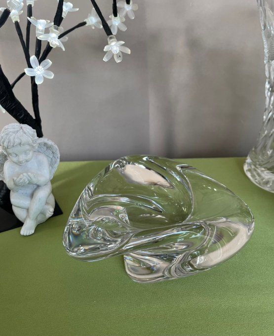 1Cendrier, vide poche en cristal de Saint-Louis, modèle Caravelle, estampillé