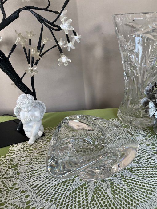 1Cendrier, vide poche en cristal de Saint-Louis, modèle Caravelle, estampillé