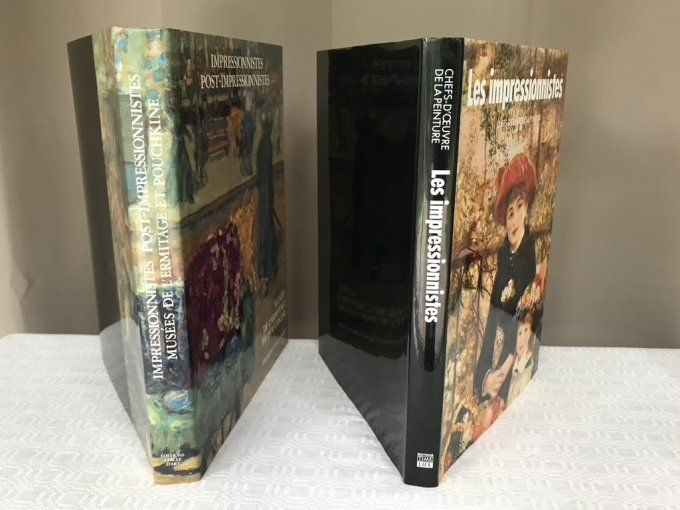 Lot de 2 livres Les impressionniste, Chefs d'oeuvre de la peinture et Post-impressionniste, musées