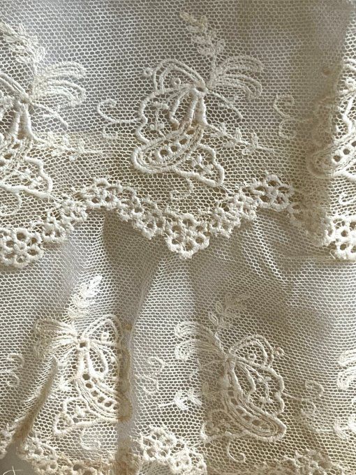 2 bandes de dentelles anciennes sur tulle