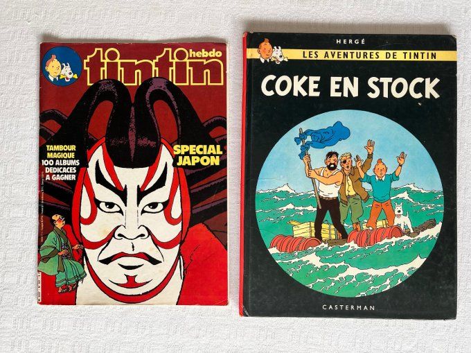 2 bd, Les aventures de Tintin, Coke en Stock et Hebdo Tintin, Spécial Japon