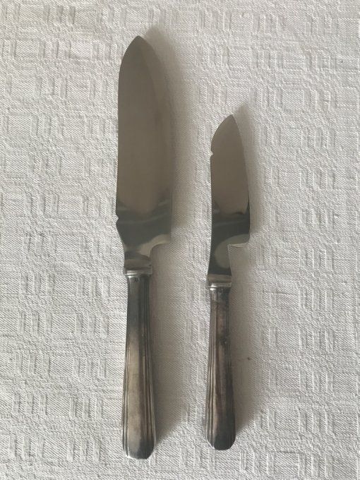 2 couteaux de service, à gateau,  Christofle, modèle América