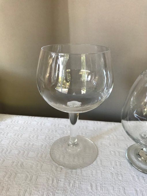 2 grands verres XXL en cristal,  1 verre à vin et 1 verre à cognac