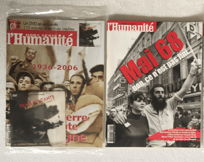 2 Magazines l'Humanité hors serie, Mai 68 et Guerre espagnole 1936-2006