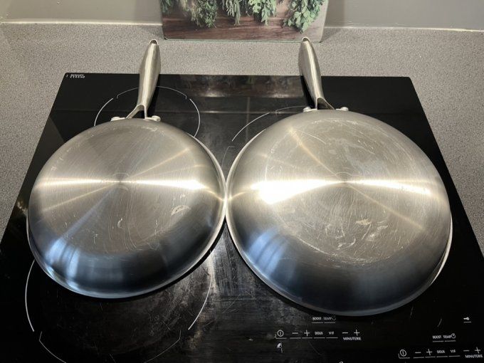 2 Poêles de la marque Menastyl Trinox 24/28cm, en inox