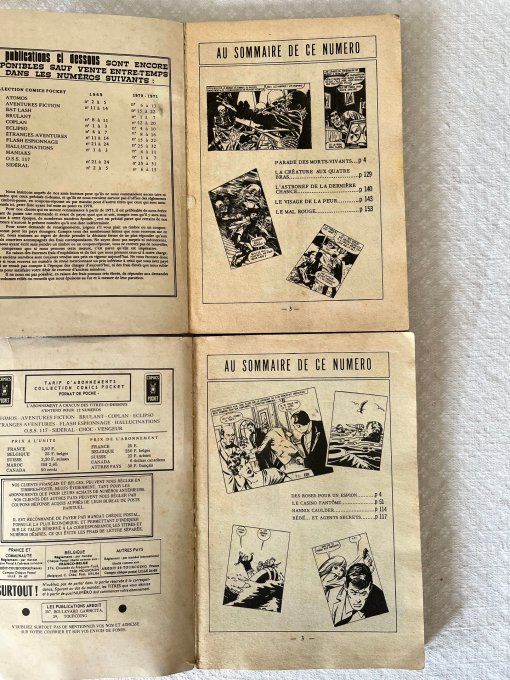 2 Revues vintage pour adultes ! Flash espionnage et Hallucinations,  Comics Pocket