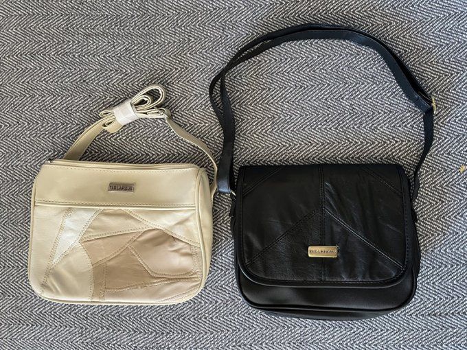 Lot de 2 sacs à main Ted Lapidus neufs blanc/beige et noir.