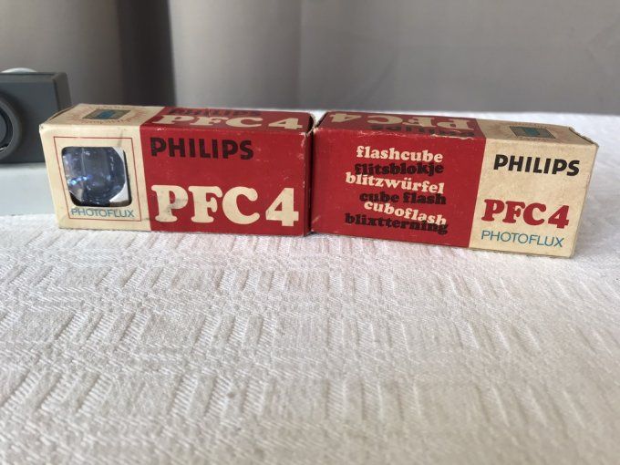 2 Boites de 3 Flashcube Philips + Adaptateur de flash pour appareil photo, Vintage