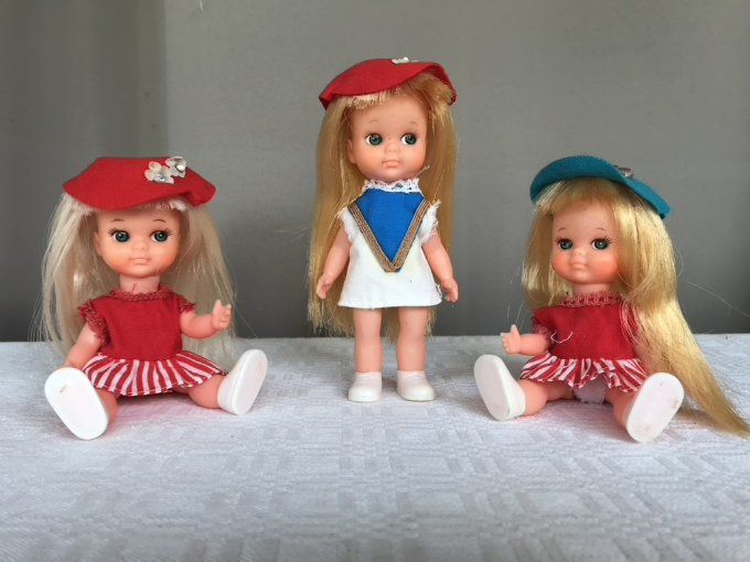 Rare !!! 3 Petites poupées vintage, Minion Dollies, Neuves dans leur boite