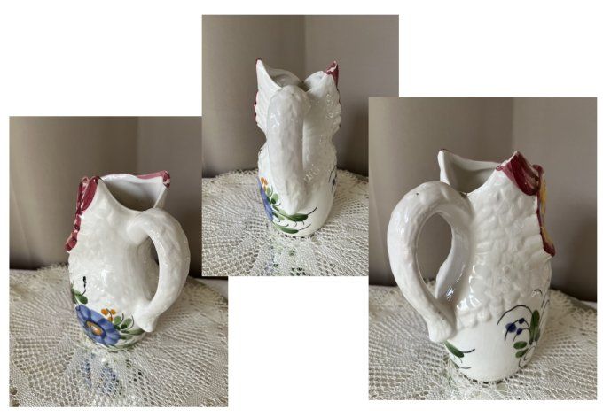 Chouette ! Une carafe en céramique vintage, barbotine en forme de chouette 