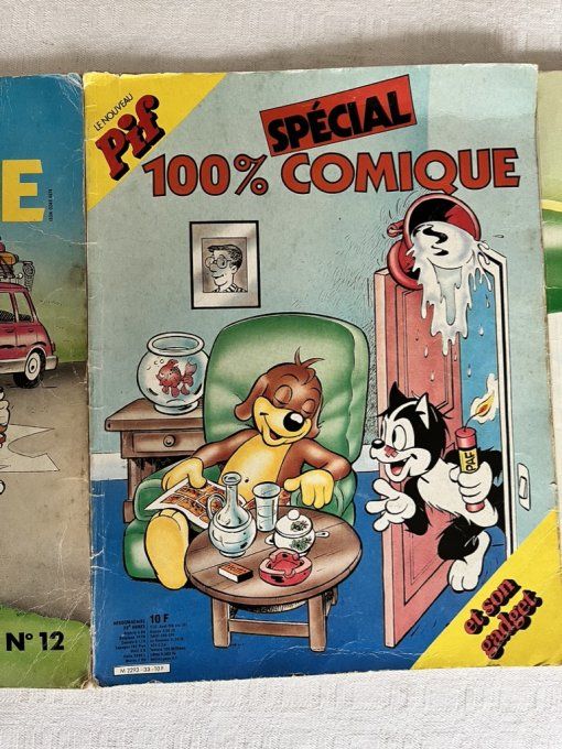 3 Albums Pif Comique, Vintage, des années 80
