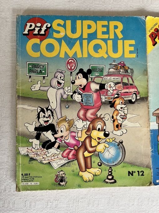 3 Albums Pif Comique, Vintage, des années 80
