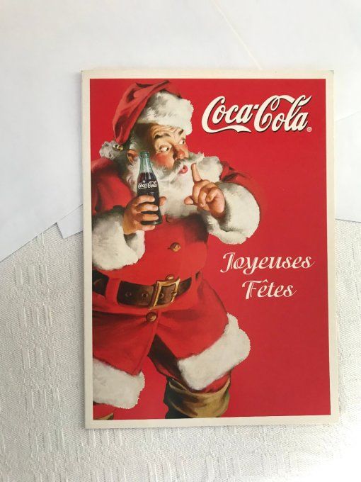3 cartes de voeux Joyeuses fêtes, Coca-Cola avec père Noël, Neuves