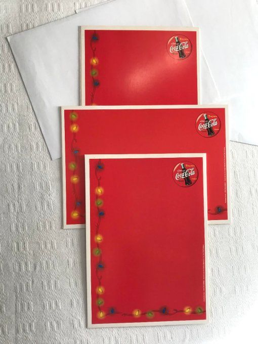 3 cartes de voeux Joyeuses fêtes, Coca-Cola avec père Noël, Neuves