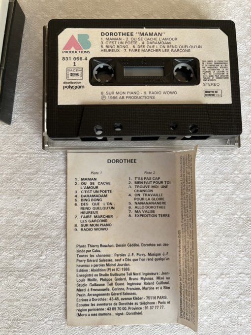 3 Cassettes audio de Dorothée, vintage, Années 80
