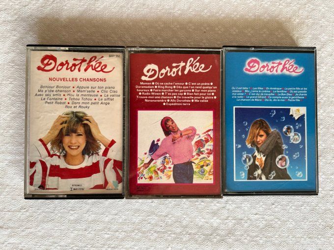 3 Cassettes audio de Dorothée, vintage, Années 80