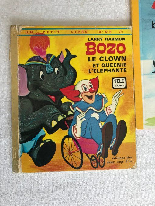 3 livres enfant vintage, Tim en ballon, Pascalou fait du camping et Bozo le clown