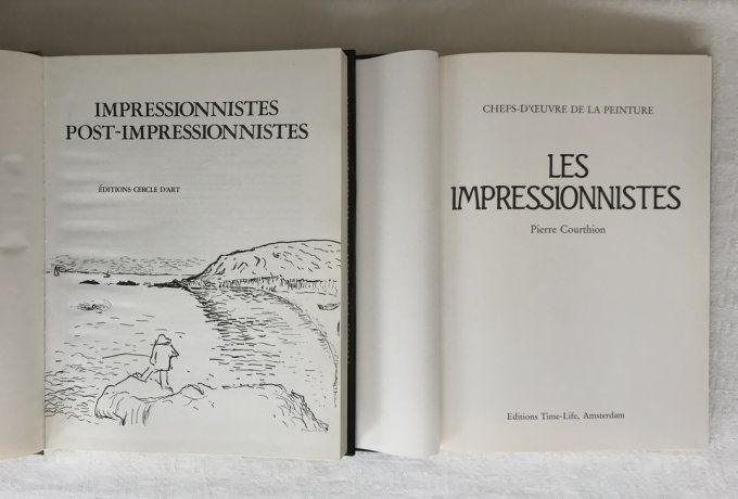 Lot de 2 livres Les impressionniste, Chefs d'oeuvre de la peinture et Post-impressionniste, musées