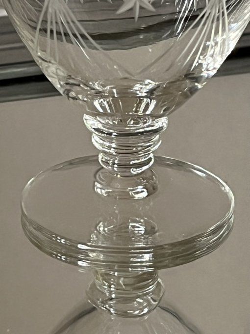 Service de 6 petits verres à liqueur anciens en cristal taillé – Époque Art Déco