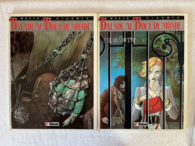 4 Bandes dessinées de Makyo et Vicomte, Balade au bout du monde, Tome 1 à 4