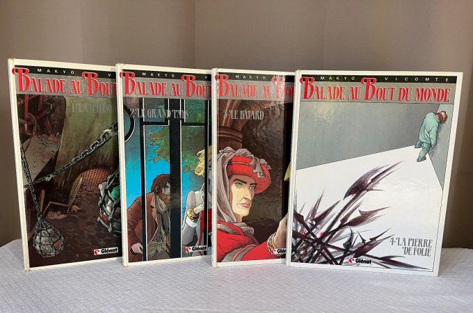 4 Bandes dessinées de Makyo et Vicomte, Balade au bout du monde, Tome 1 à 4