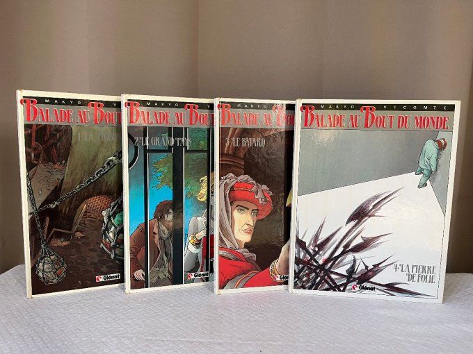 4 Bandes dessinées de Makyo et Vicomte, Balade au bout du monde, Tome 1 à 4