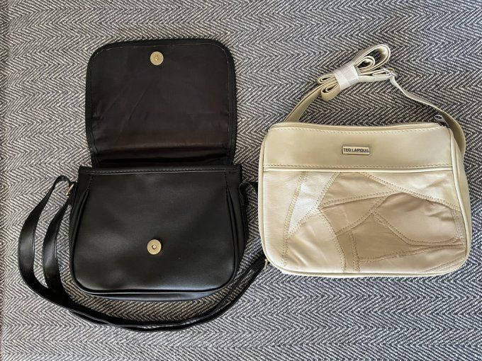 Lot de 2 sacs à main Ted Lapidus neufs blanc/beige et noir.