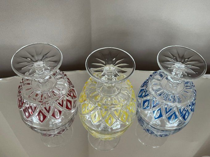 6 coupes à champagne ou à dessert, modèle Arlequin, verres de Reims