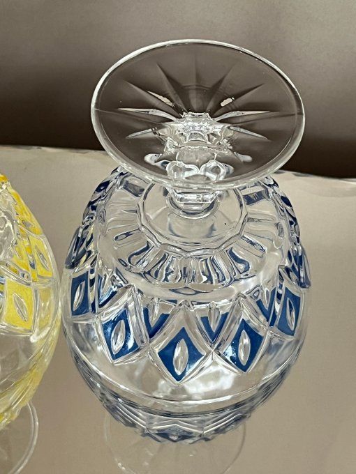 6 coupes à champagne ou à dessert, modèle Arlequin, verres de Reims