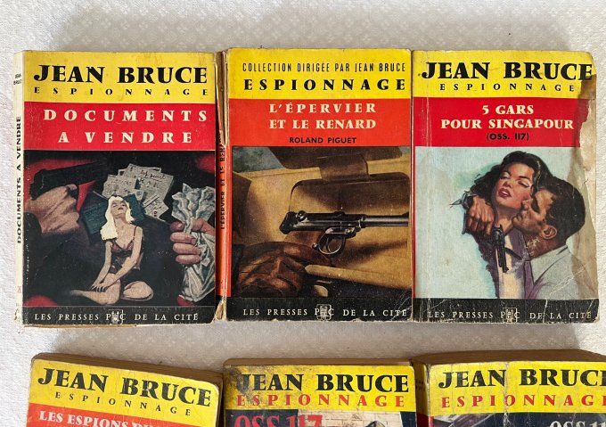 6 livres de poche anciens, Les presse de la cité, Jean Bruce, romans d'espionnage, OSS117