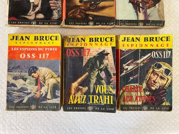 6 livres de poche anciens, Les presse de la cité, Jean Bruce, romans d'espionnage, OSS117
