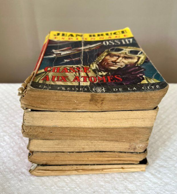 6 livres de poche anciens, Les presse de la cité, Jean Bruce, romans d'espionnage, OSS117