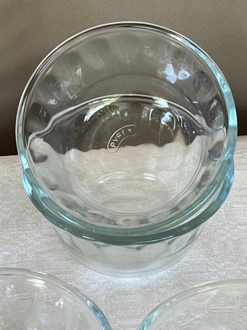 6 Ramequins en verre Pyrex, cannelés, Vintage