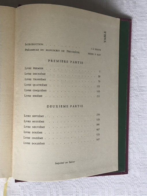 Livre, Les Confessions de J.J Rousseau, 1962
