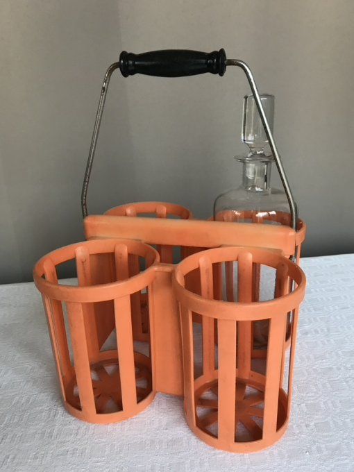  Porte Bouteilles  vintage orange, Années 70, marque POLA N° 426, vintage