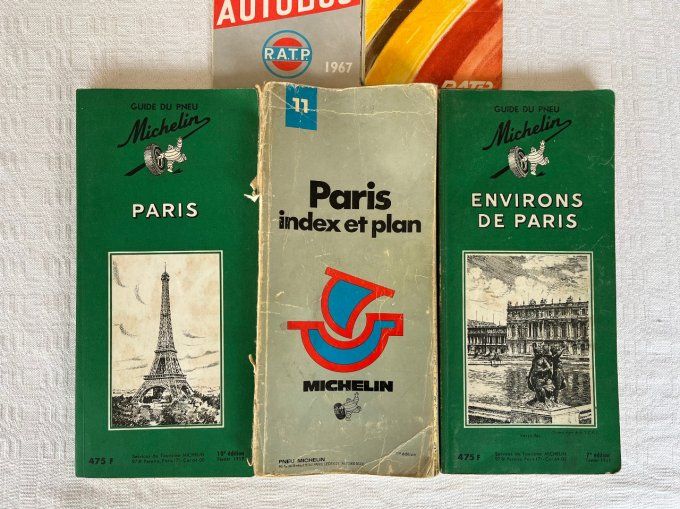 8 anciens plans, cartes et guides de Paris