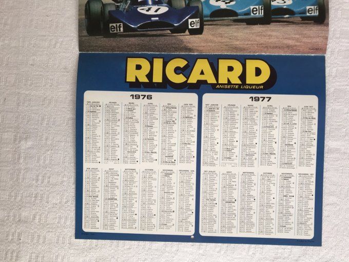 Calendrier Publicitaire Ricard 1976, Sports automobile, Circuit Paul Ricard