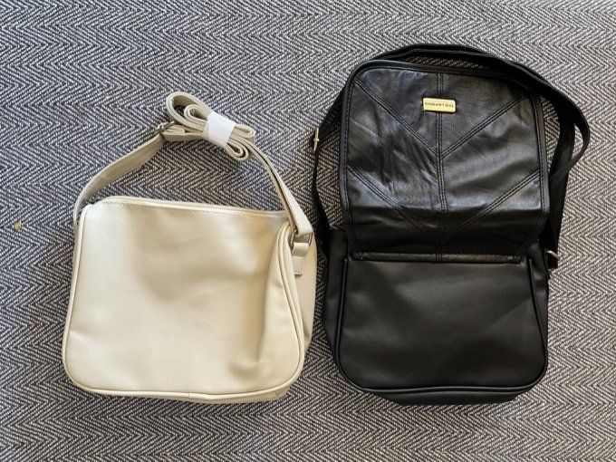 Lot de 2 sacs à main Ted Lapidus neufs blanc/beige et noir.