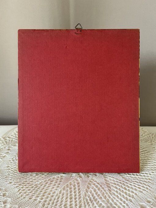 Tableau Vintage Reproduction sur Soie Fragonard Le Billet Doux