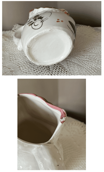 Chouette ! Une carafe en céramique vintage, barbotine en forme de chouette 