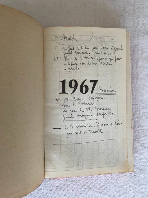 Agenda de 1967, vierge, Vintage