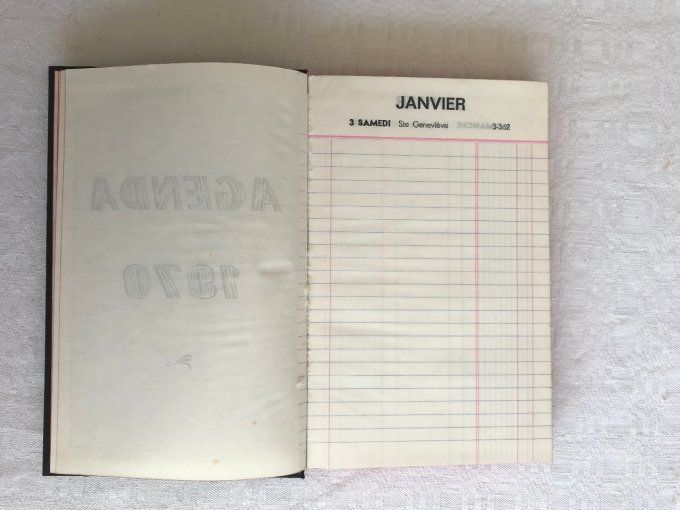 Agenda, mémento vintage de 1970