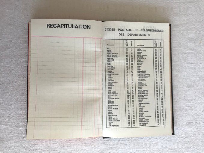 Agenda, mémento vintage de 1970